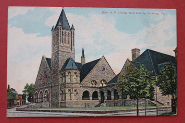 Postcard PC Pittsburg PA Pennsylvania 1910-1940 Sixth U P Church East Liberty architecture USA US United States